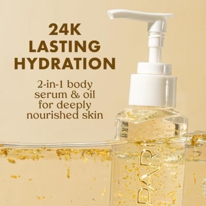 Kopari Golden Aura Body Oil with 24k Gold & Hyaluronic Acid - Hydrating Formula for Glowing Skin 3.3 oz