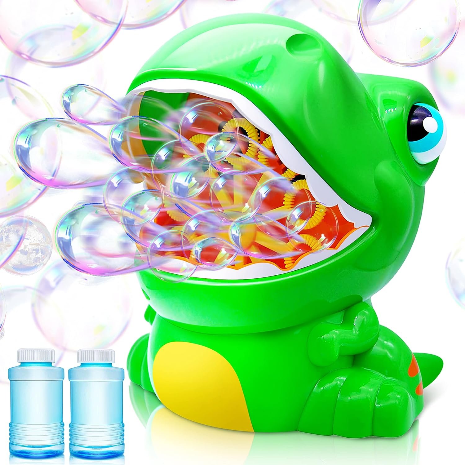 JOYIN Dinosaur Bubble Machine, Bubble Machine Gun Blower with Solutions for Kids, Summer Outdoor Indoor Toy, Dinosaur Party Favor, Kids Birthday Gift (Green) - Image 7