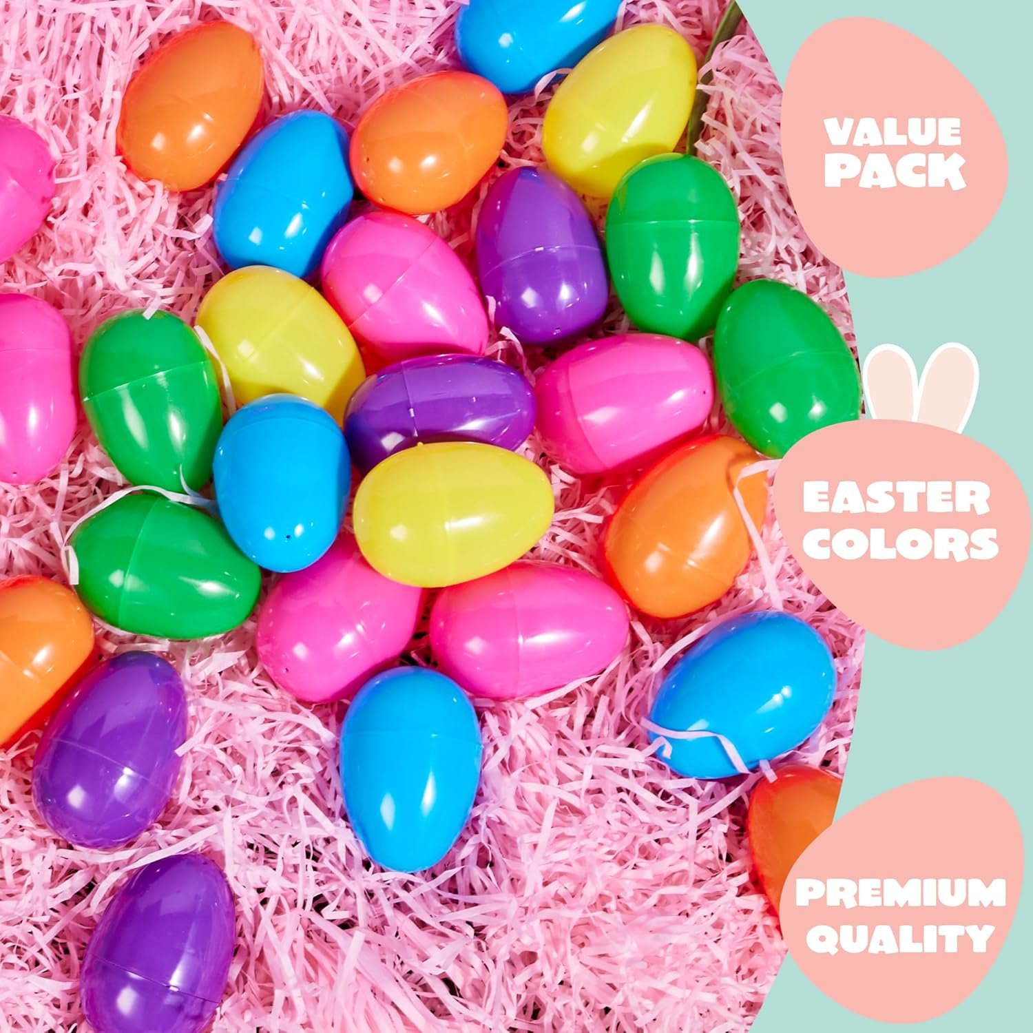 JOYIN 3.15" Easter Eggs, Fillable Plastic Eggs Empty Colorful Bright Eggshells with Hinge for Easter Hunt, Filling Treats, Party Favor, Basket Stuffers, Classroom Prize Supplies, 36PCS - Image 6