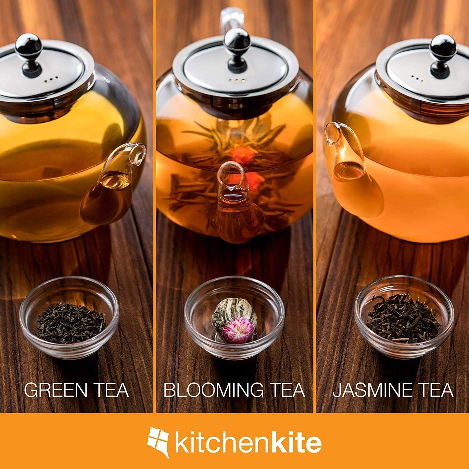 Glass Teapot Set with 4 Double Wall Tea Cups & Removable Stainless Steel Infuser, 35oz/1000ml Borosilicate Tea Kettle Stovetop Safe, Loose Leaf & Blooming Tea Maker Gift Set for Women - Image 9
