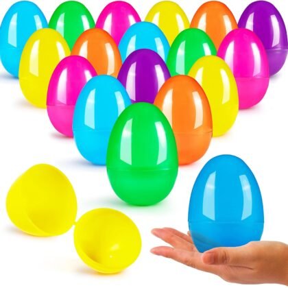 JOYIN 3.15" Easter Eggs, Fillable Plastic Eggs Empty Colorful Bright Eggshells with Hinge for Easter Hunt, Filling Treats, Party Favor, Basket Stuffers, Classroom Prize Supplies, 36PCS