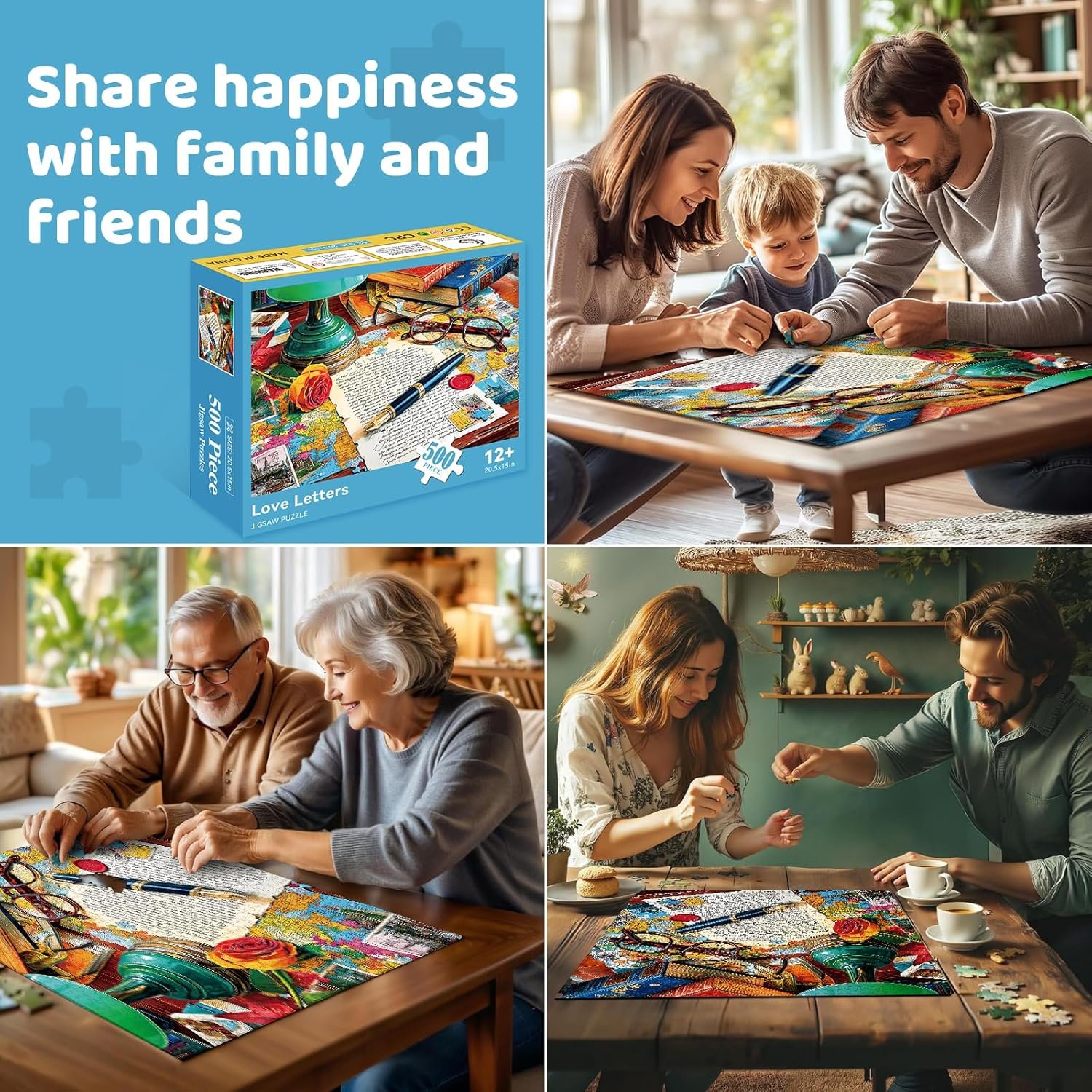 500 Pieces Puzzle for Adults – Romantic Love Letter Jigsaw Puzzle, Challenging, Relaxing & Perfect for Family Game Nights, 20.5 x 15 in - Image 5