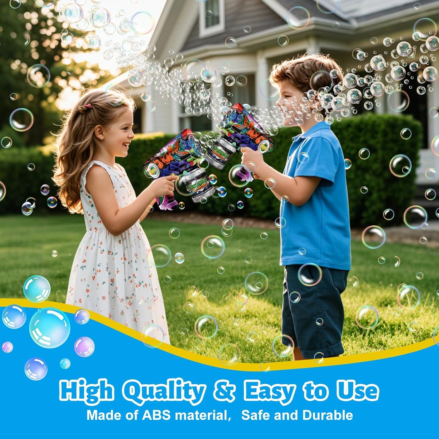 Bubble Gun for Kids with LED Lights & Leak-Proof Design, 10-Hole Automatic Bubble Machine Gun for Kid 3-8, Party Favors, Outdoor, Summer Toys, Birthday Gifts for Boys & Girls (Colorful) - Image 4