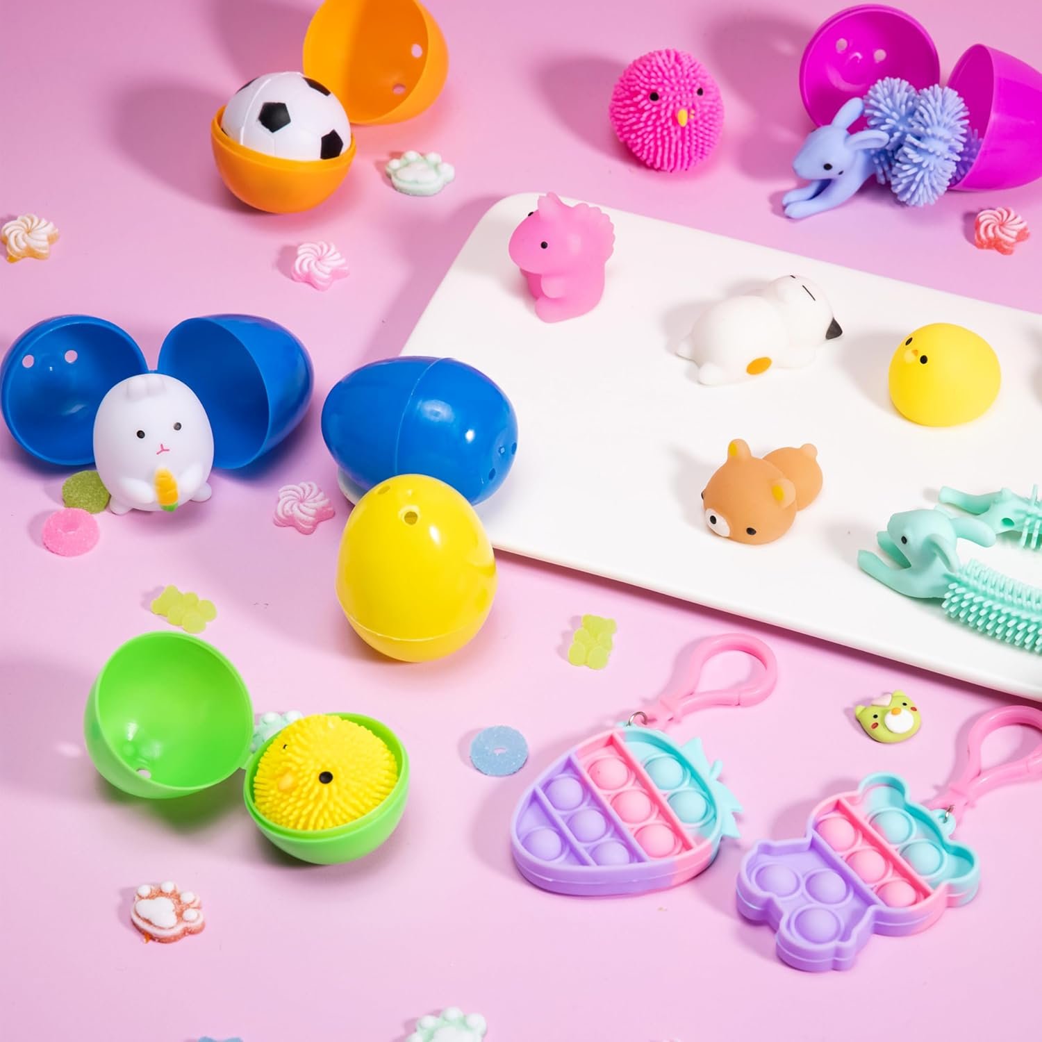 JOYIN 36 PCS Prefilled Easter Eggs with Stress Relief Toys, Easter Toys for Egg Hunt, Basket Stuffers, Party Favors Supplies, Classroom Prize Supplies - Image 6