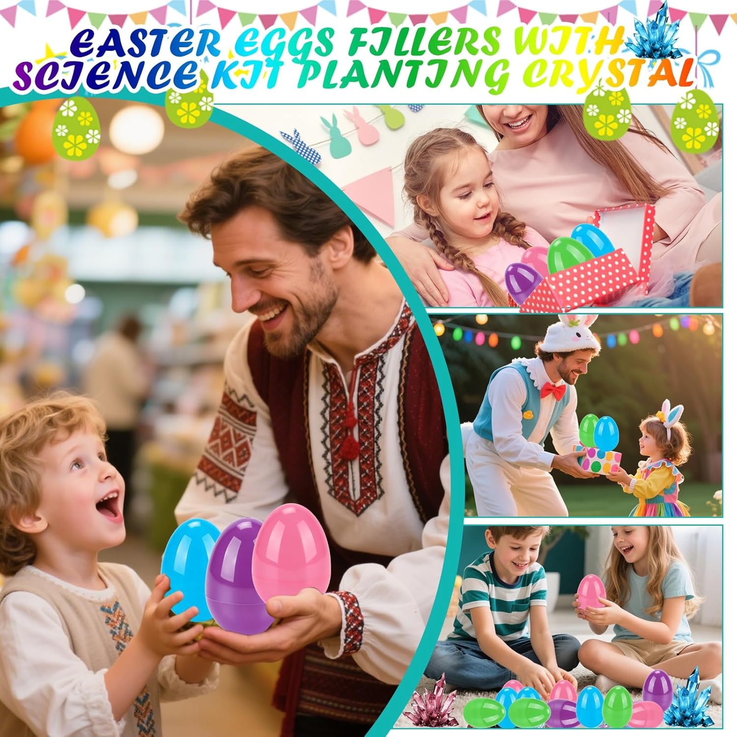 Grenfield Easter Eggs Fillers with Science Kit Planting Crystal, Easter Basket Stuffers Science Kit Planting Crystal Toy, Classroom Prizes for Easter Egg Hunts,Party Favors,Kids, Boys Girls (12 Pack) - Image 5