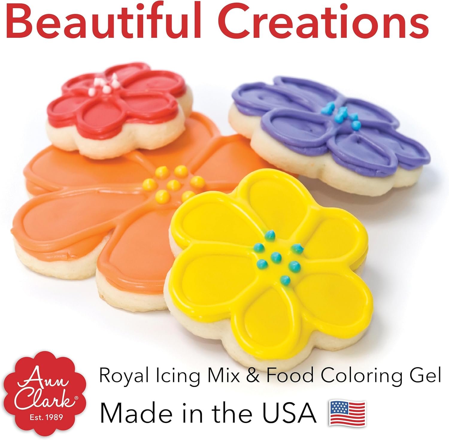 Cookie Decorating Set with Royal Icing Mix and Food Coloring Gel - Image 2