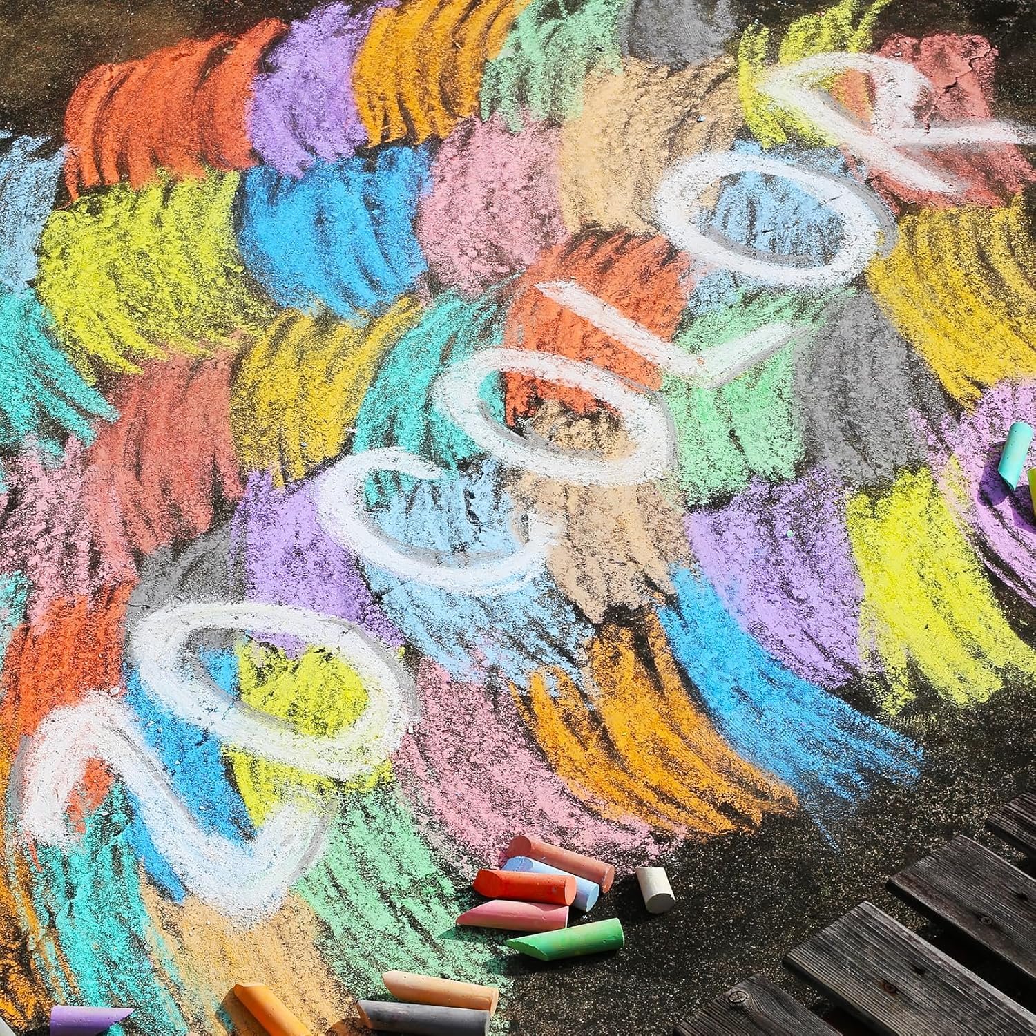180 Pack Washable Sidewalk Chalk for Kid, 20 Colors Non-Toxic Jumbo Chalk Paint Bulk for Summer Outdoor Activity, Playground, School Classroom Chalkboard, Chalk Party Favors Set for Toddler Kids Adult - Image 4