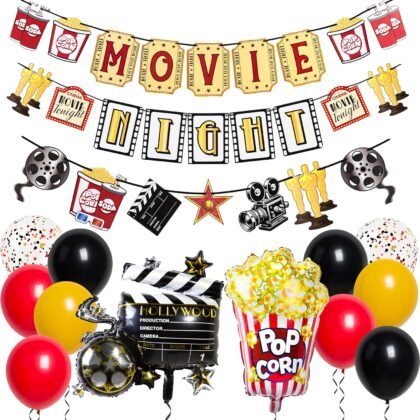 Pirese Movie Night Decorations, Movie Theme Party Decorations, Movie Night Party, Movie Party Decor | Hollywood Party Decorations | Movie Night Birthday Decorations, Hollywood Decorations, Movie Party