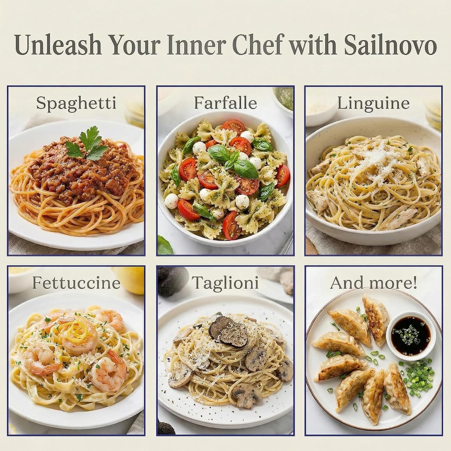 Sailnovo 3 in 1 Pasta Maker Machine - 9 Adjustable Thickness Settings Aluminum Alloy Pasta Roller & 2 Width Cutters for Fresh Spaghetti, Fettuccini, Lasagna, Dumplings - Stainless Steel, Silver - Image 9