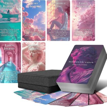 Romantic Love Oracle Cards, Soulmates and Twin Flames Oracle Deck with Meanings on Them for Beginner, Love Relationships