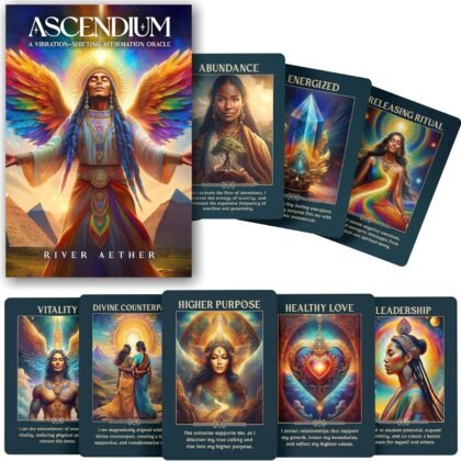 Ascendium: The Vibration-Shifting Affirmation Oracle - 77 Card Deck by River Aether - A Compendium of Ascension Affirmations for Raising Your Frequency & Activating Your Highest Potential