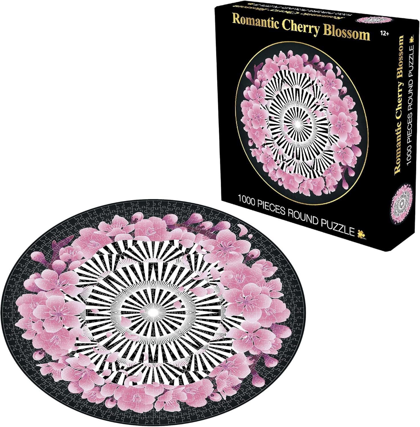Lavievert 1000 Piece Round Jigsaw Puzzle Game for Adults - Romantic Cherry Blossom - Image 5