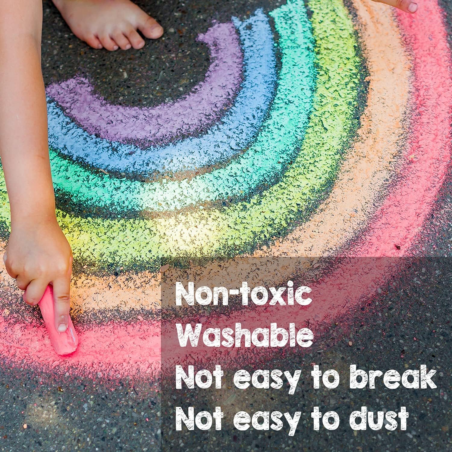 180 Pack Washable Sidewalk Chalk for Kid, 20 Colors Non-Toxic Jumbo Chalk Paint Bulk for Summer Outdoor Activity, Playground, School Classroom Chalkboard, Chalk Party Favors Set for Toddler Kids Adult - Image 6