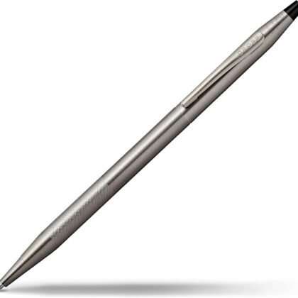 Cross Classic Century Refillable Ballpoint Pen Presented in a Luxury Gift Box - Medium Point, Black Ink, Titanium Gray Micro-knurl