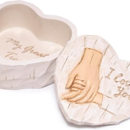 Hodao I Love You Heart Jewelry Box, Resin Hand Holding Trinket Box for Women, Mother’s Day Birthday Gift, March Birthday Gifts for Women, Valentine’s Day Keepsake