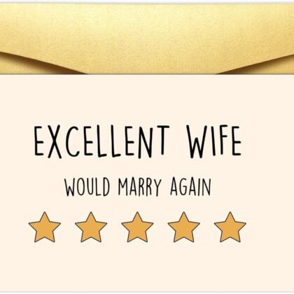 Obbyidk Hilarious Wedding Anniversary Card for 5 Star Wife, Funny Valentines Day Card from Husband, Wife Birthday Card, Excellent Wife Would Marry Again