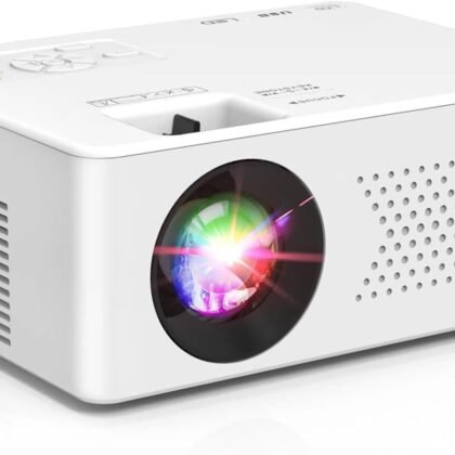 PURSHE Mini Bluetooth Projector, Full HD 1080P Supported Portable Outdoor Movie Projector for iOS, Android, Windows, Compatible with TV Stick/HDMI/Smartphone/PS4/USB [Remote Included]