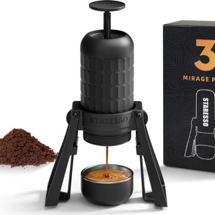 STARESSO PLUS SP300 Espresso Machine, Manual Portable Coffee Maker Compatible Ground Coffee with Pressurized Filter, Espresso Maker for Home Travel Camping Office, Non-Electric