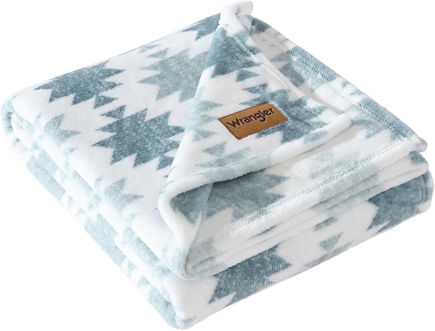 Wrangler - Blanket, Super Soft Sherpa Bedding, Yellowstone Inspired Throw Blanket for Couch or Bed (Canyon Ikat Blue, 50" x 60") - Image 2