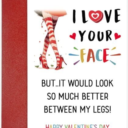 Funny Naughty Valentine’s Day Card for Boyfriend, Sexy Flirty Valentines Card for Husband, Romantic Adult Humor Greeting Card with Envelope Gift for Valentine’s Day Anniversary Birthday