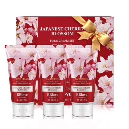 Bath and Body Care Hand Cream Moisturizing Gift Set-3PCS x 2.5oz Japanese Cherry Blossom, Natural Ingredients, Long-Lasting Moisture,Thoughtful Presents, Ideal as Gifts for Birthday Mother's Day