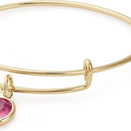 Alex and Ani Birthstones Bangle for Women, Crystal Charm for Every Month, 2 to 3.5 in