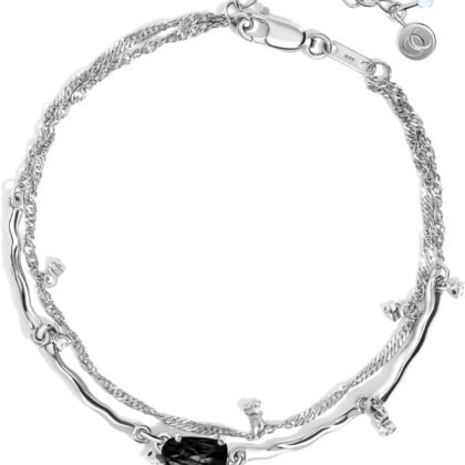 Moon Magic Moonstone Bracelet for Women | Black Obsidian, Rose Quartz Bracelet/Real 925 Sterling Silver | 18k Rose & Yellow Gold Rainbow Genuine Moonstone Jewelry for women | June Birthstone Bracelet