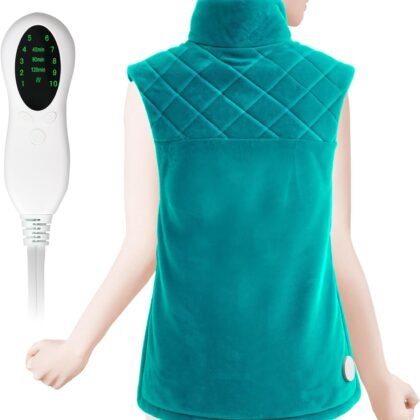Weighted Heating Pad for Back Pain Relief,Holiday Gifts for Women Men Parents Wife,Heating Pad for Neck and Shoulders and Back,Machine Washable (Turquoise)
