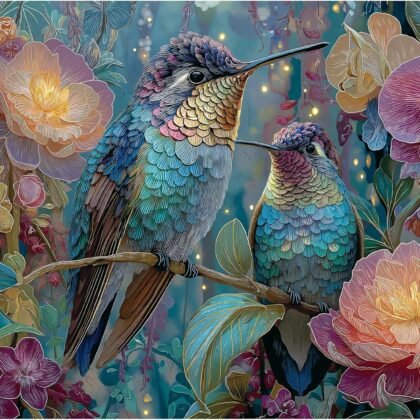 Puzzles for Adults 1000 Pieces, Hummingbird Flower Bird Nature, Animal 1000 Piece Puzzle for Adults Seniors, Jigsaw Puzzles 1000 Pieces with Letters on Back for Family Fun Gift, 1:1 Poster